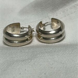 Sterling Silver Chunky Hoop Earrings